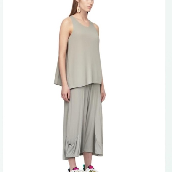 Sympli Asymmetrical Tank & Wide-Leg Pant Set - Picture 1 of 6